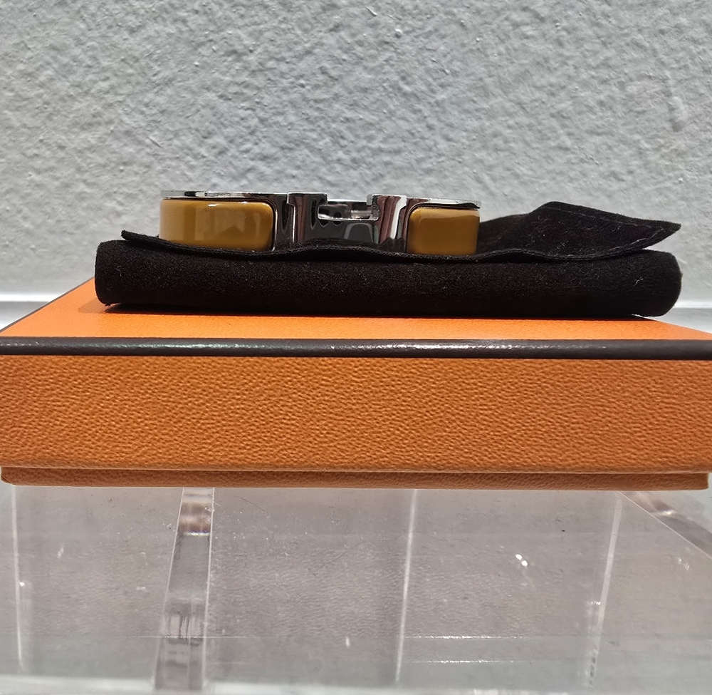 Hermes Cognac and Silver Bracelet